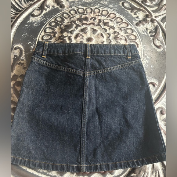 Girls Lands' End Dark Blue Denim Skirt with Heart Pockets 8 - Picture 4 of 6